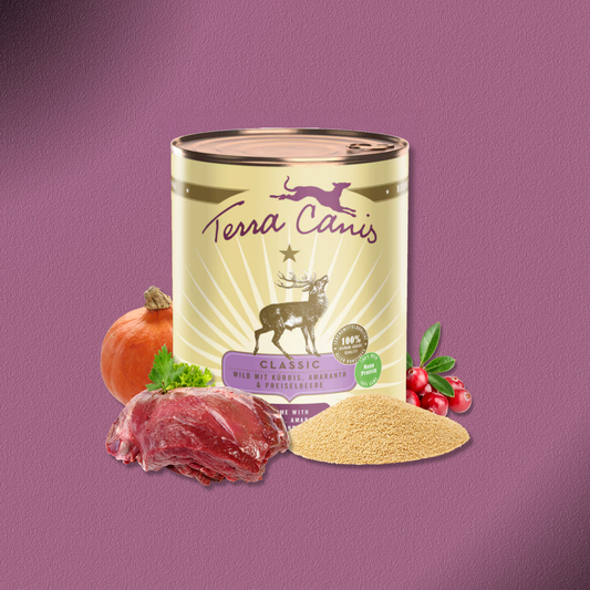 6x800g Terra Canis Classic - Wild mit Kürbis, Amaranth und Preiselbeere