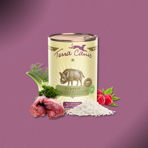 6x400g Terra Canis Wildschwein mit Naturreis, Fenchel & Himbeeren
