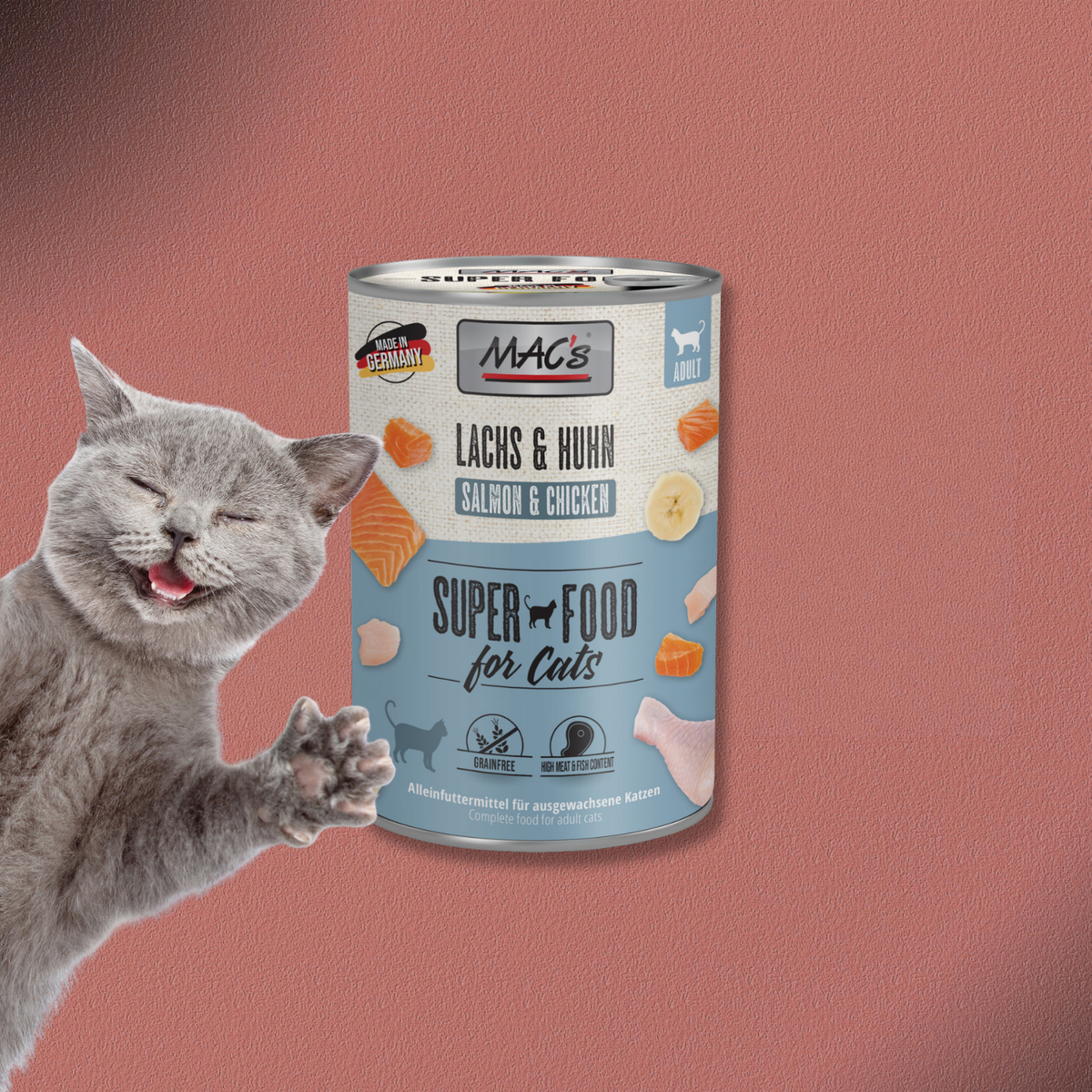 6x400g MAC's Cat Lachs & Huhn