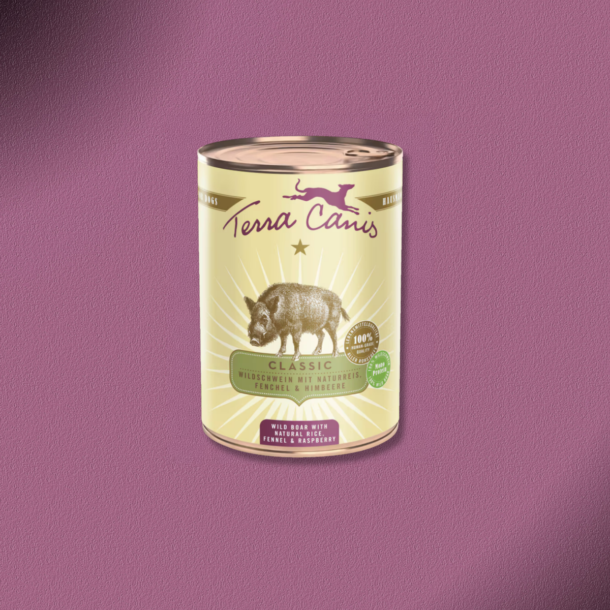 6x400g Terra Canis Wildschwein mit Naturreis, Fenchel & Himbeeren