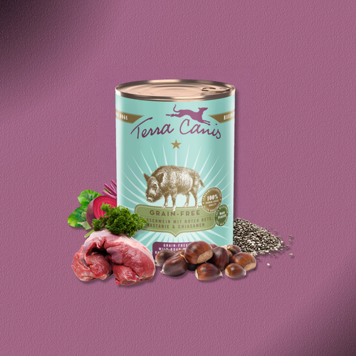 6x400g Terra Canis Grainfree Wildschwein mit Roter Bete, Kastanie und Chiasamen