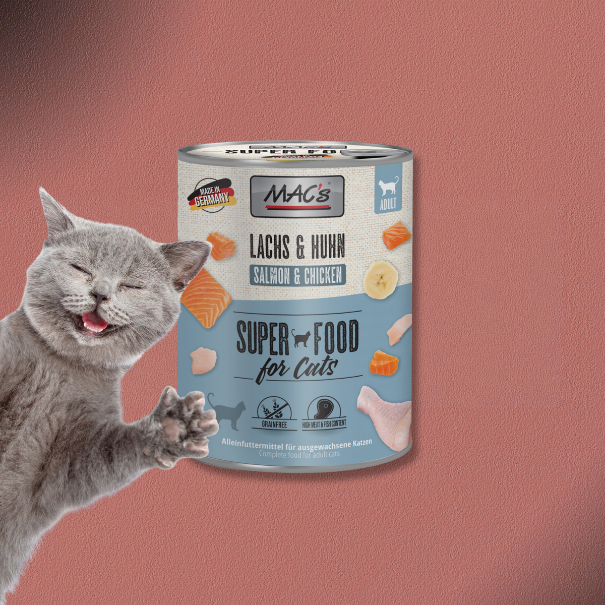 6x800g MAC's Cat Lachs & Huhn