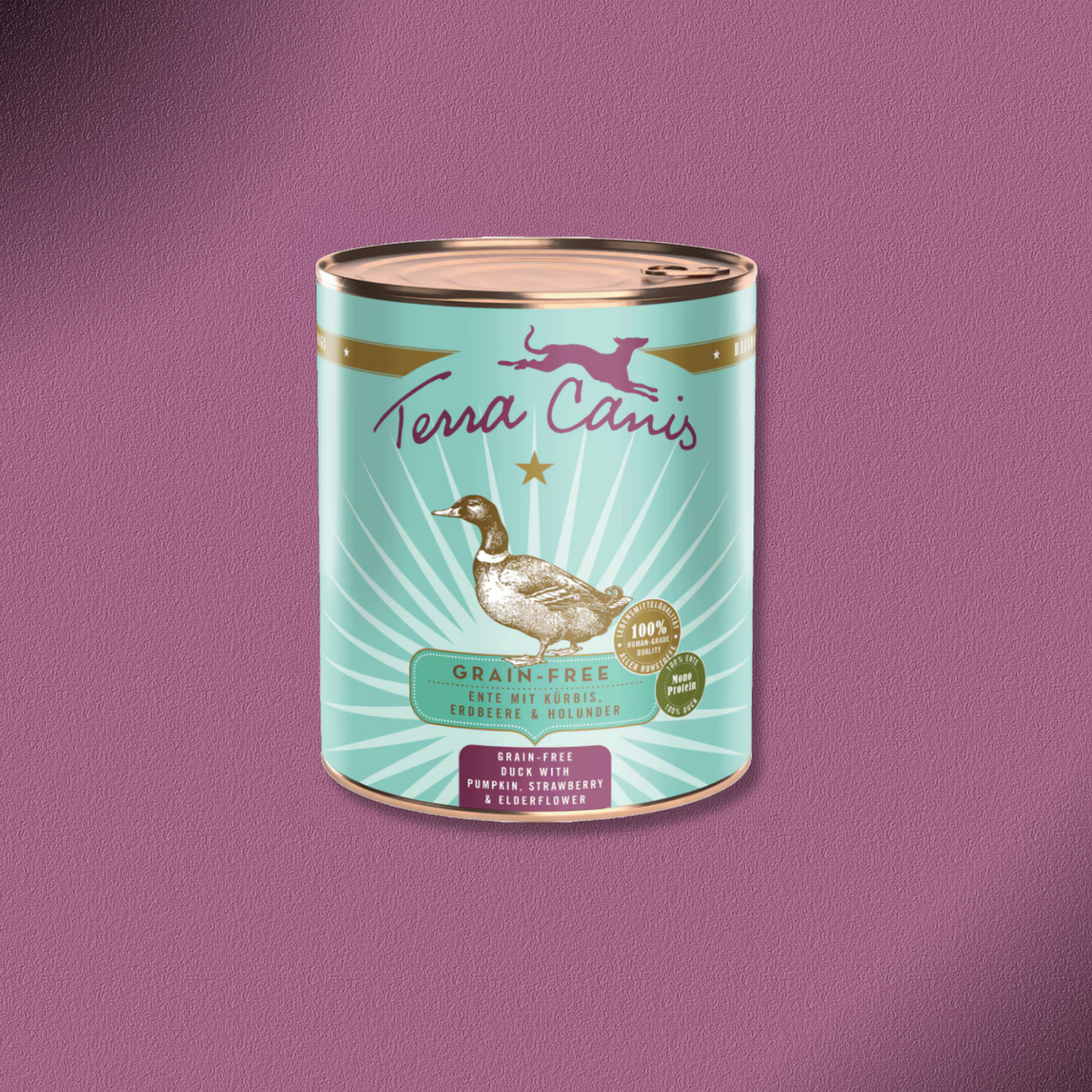 6x800g Terra Canis Grain-Free - Ente mit Kürbis, Erdbeeren und Holunder