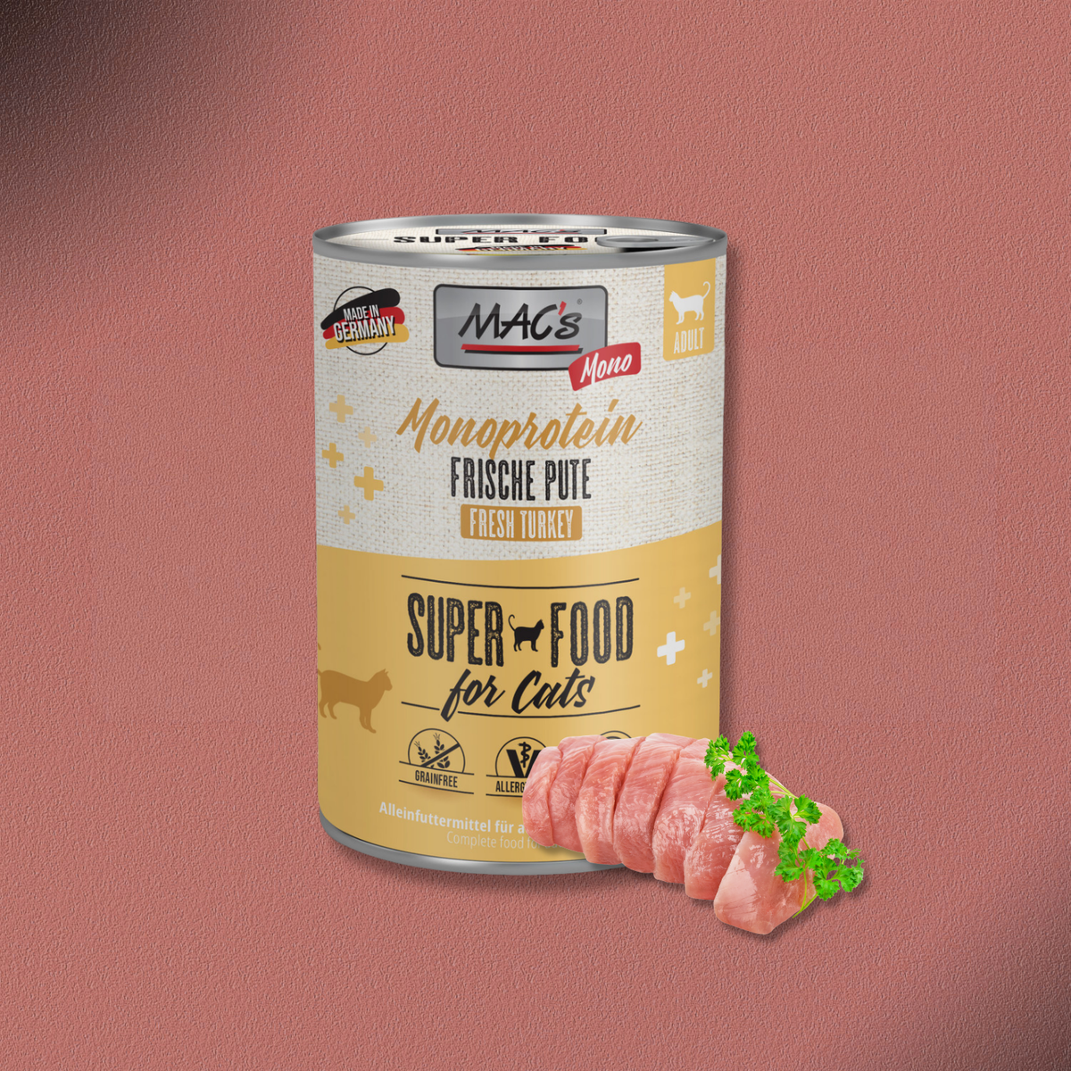 6x400g MAC's Cat Monoprotein  frische Pute