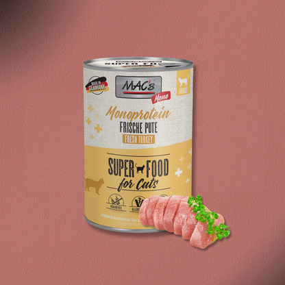 6x400g MAC's Cat Monoprotein  frische Pute