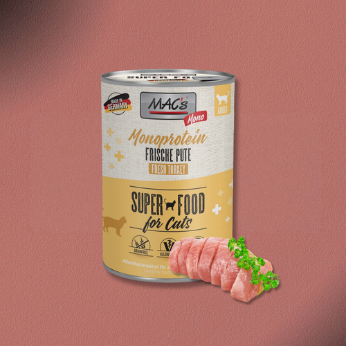 6x400g MAC's Cat Monoprotein  frische Pute