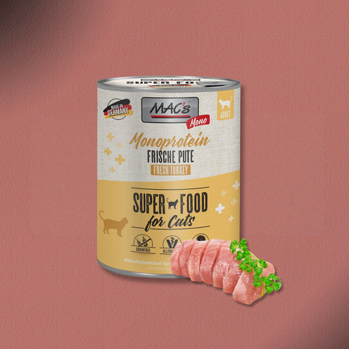 6x800g MAC's Cat Monoprotein frische Pute