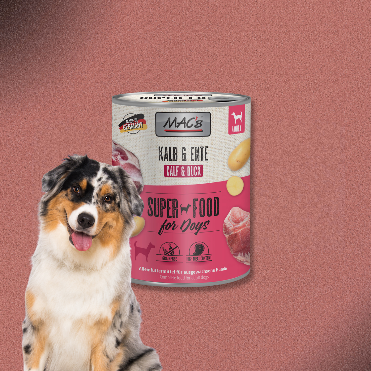 6 x 800g MAC's Dog Kalb & Ente