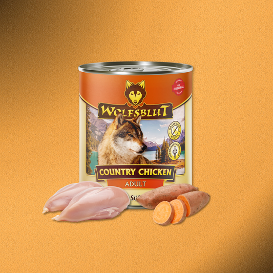 6 x 800g Wolfsblut Adult Country Chicken - Huhn mit Süßkartoffeln