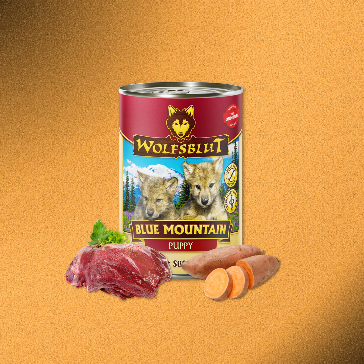 6 x 395g Wolfsblut Puppy Blue Mountain - Wild mit Süßkartoffeln