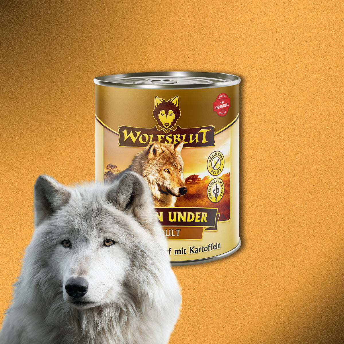 6 x 800g Wolfsblut Down Under Adult – Black Angus Beef mit Kartoffeln