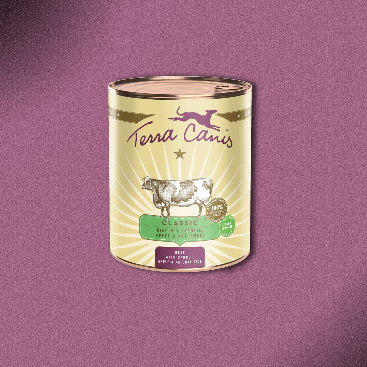 6x800g Terra Canis Classic Rind mit Karotte, Apfel & Naturreis
