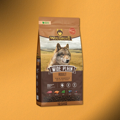 12,5kg Wolfsblut Wide Plain Adult – Pferd mit Süßkartoffeln