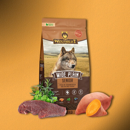 12,5kg Wolfsblut Wide Plain Senior – Pferd mit Süßkartoffeln