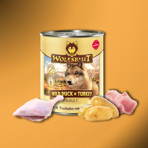 6 x 800g Wolfsblut Wild Duck & Turkey – Ente & Truthahn mit Kartoffeln