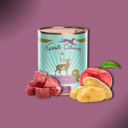 6x800g  Terra Canis Grain-Free Wild mit Kartoffel, Apfel & Preiselbeere